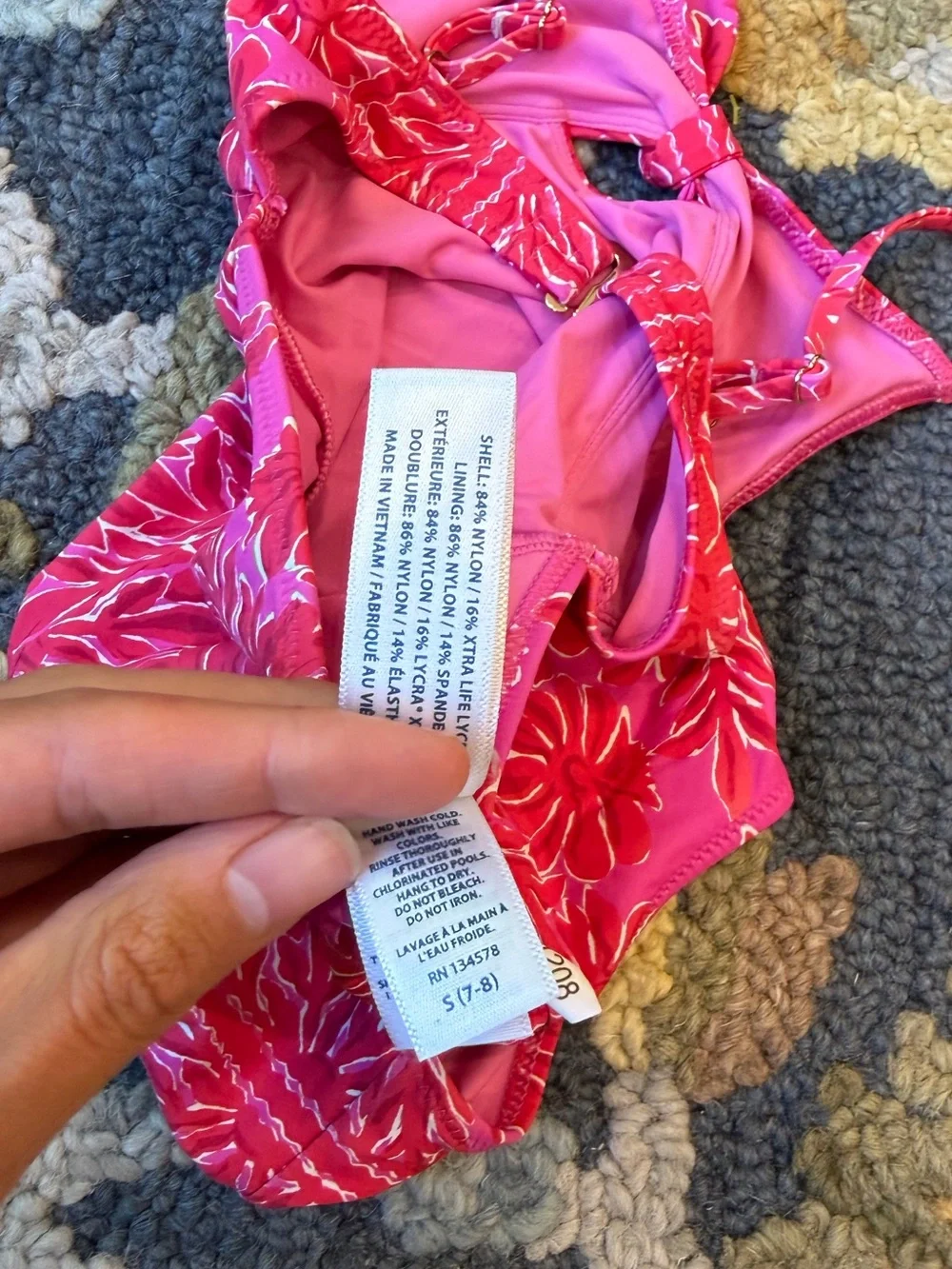 Vineyard Vines Hot Pink Floral One-Piece Swim